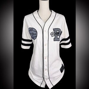 White and Black Baseball Jersey
